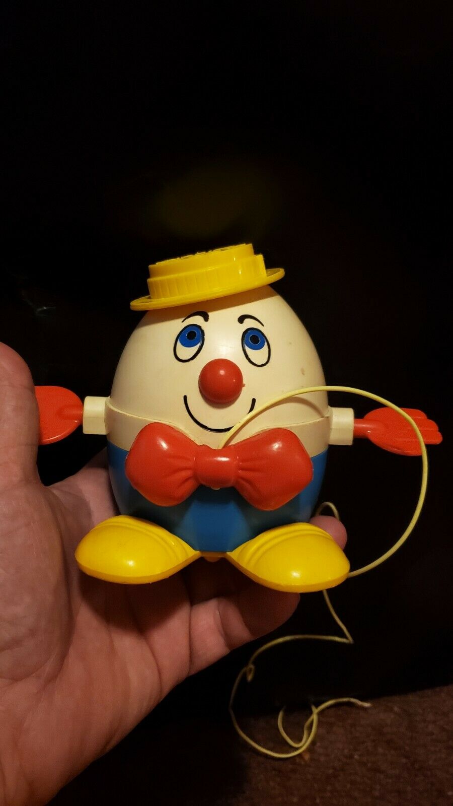 Vintage Humpty Dumpty Pull Toy Fisher Price 1960's  Adorable