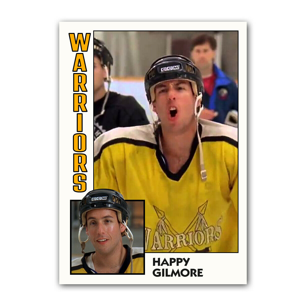 Happy Gilmore Adam Sandler Warriors Hockey Trading Card Reprint Aceo