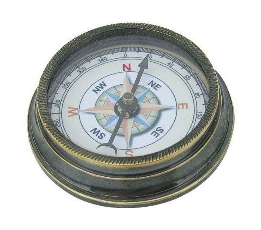 Table Compass, Maritime Card Table Compass In Classy Altmessinggehäuse