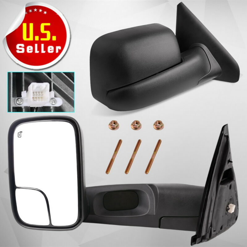 Pair For 2002-08 Dodge Ram 1500 03-09 2500 3500 Power Heated Tow Mirrors Flip-up