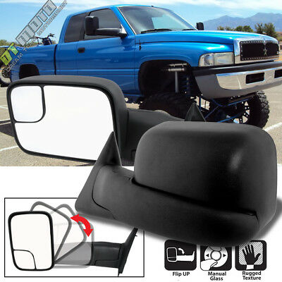 Left+right 1994-2001 Dodge Ram 1500 94-02 2500/3500 Flip Up Manual Tow Mirrors