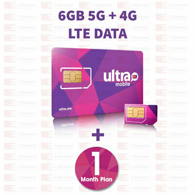 Preloaded Ultra Mobile Sim Card With 6gb 4g Lte Data,1st Month Services Included